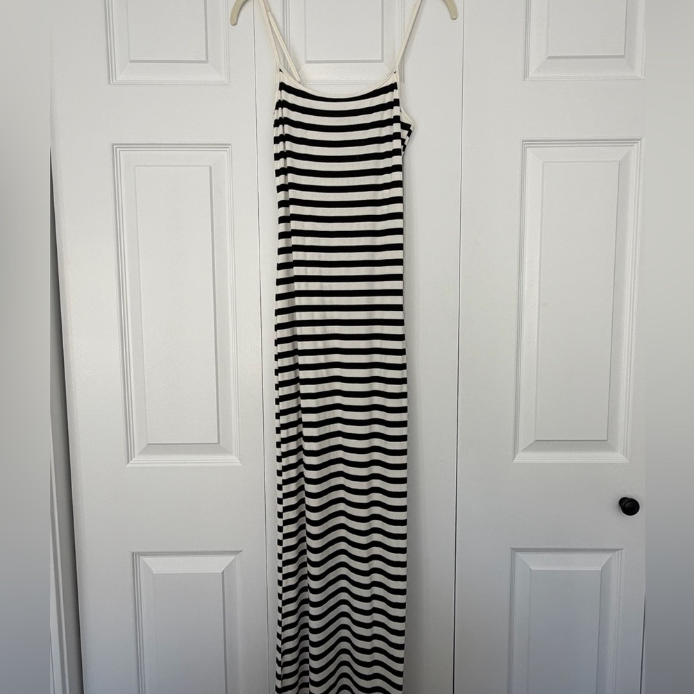H&M Black and White Striped Dress